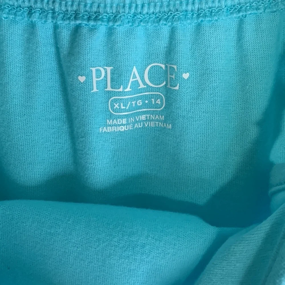 The Children’s Place Girls Ruffle Romper Blue Radiance Size XL 14 Jersey